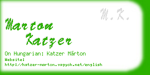 marton katzer business card