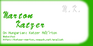 marton katzer business card